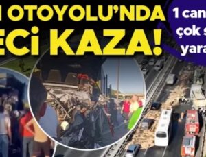 TEM OTOYOLU’NDA FECİ KAZA: 1 ÖLÜ, 9 YARALI! TRAFİK DURDU
