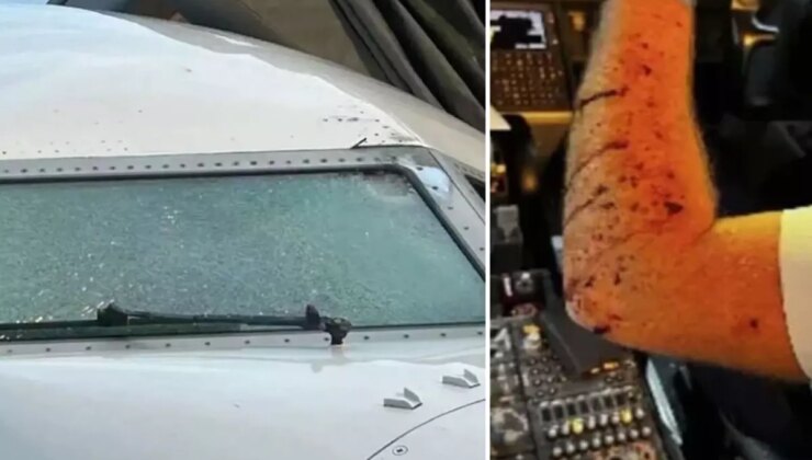 Yolcu uçağına meteor çarptı, pilot kanlar içinde kaldı